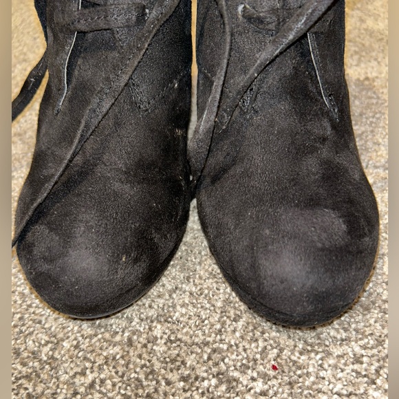 Black Wedge Booties - Picture 3 of 7